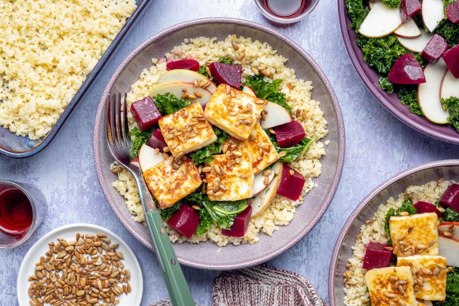 Honeyed Halloumi Harvest Bowls