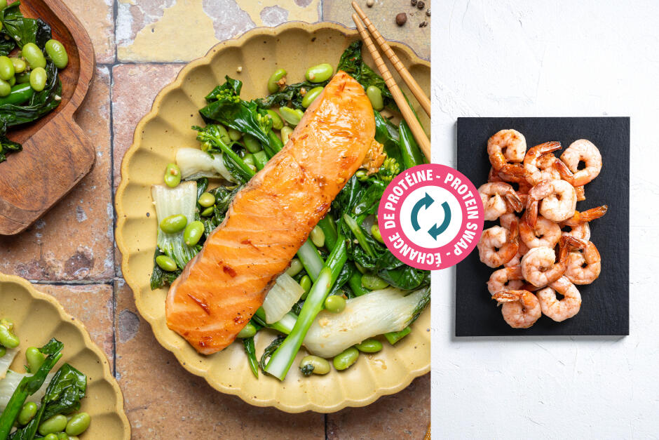 Protein Swap | Chili-Glazed Shrimp Broil