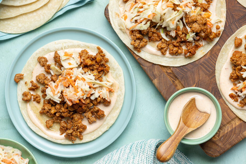 Tacos de porc haché coréens