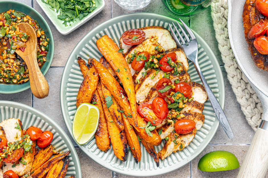 Veracruz Chicken & Spicy Peanut-Cilantro Salsa