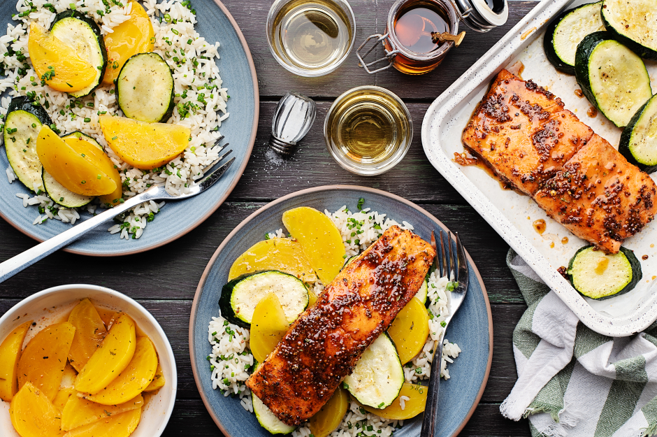 Slow-Roasted Salmon with Maple-Mustard Glaze