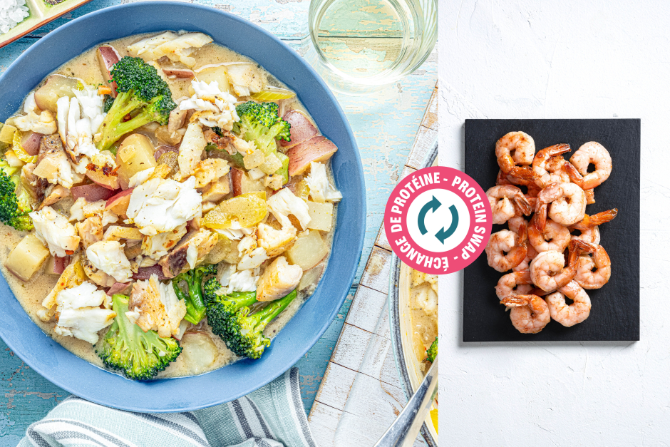 Protein Swap | White Miso Shrimp Chowder