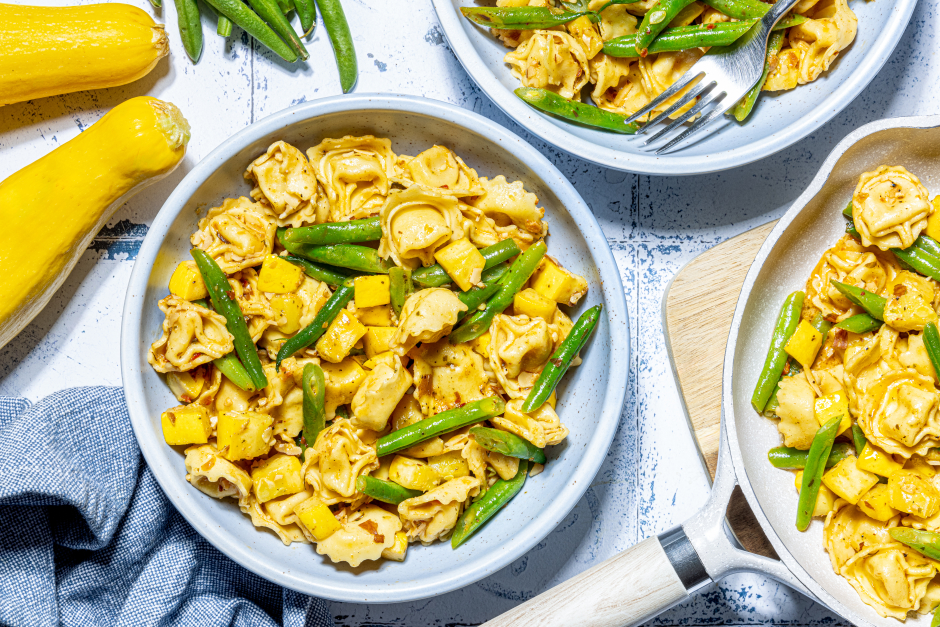 Tortellinis aux trois fromages primavera