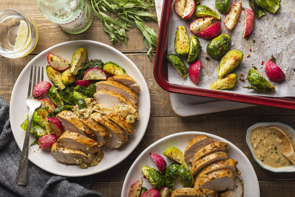 Poulet avec sauce à l’estragon