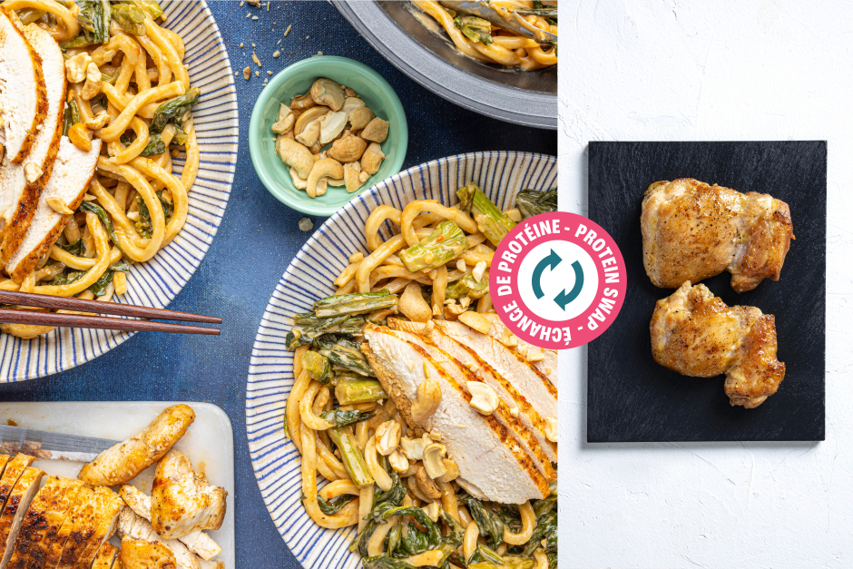 Protein Swap | Chicken Thighs & Cashew Udon Noodles