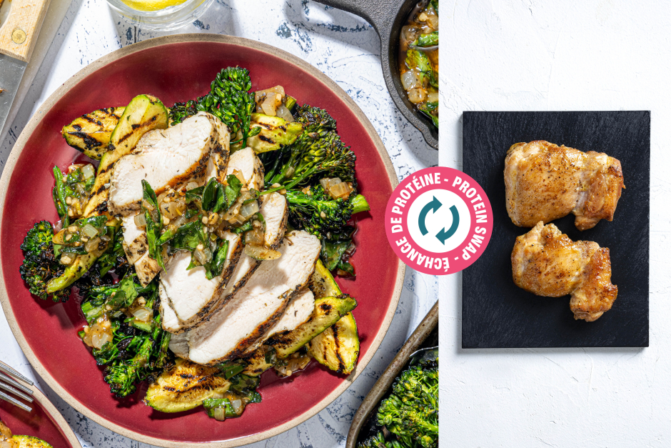 Protein Swap | Pan-Grilled Chicken with Sorrel Escabeche