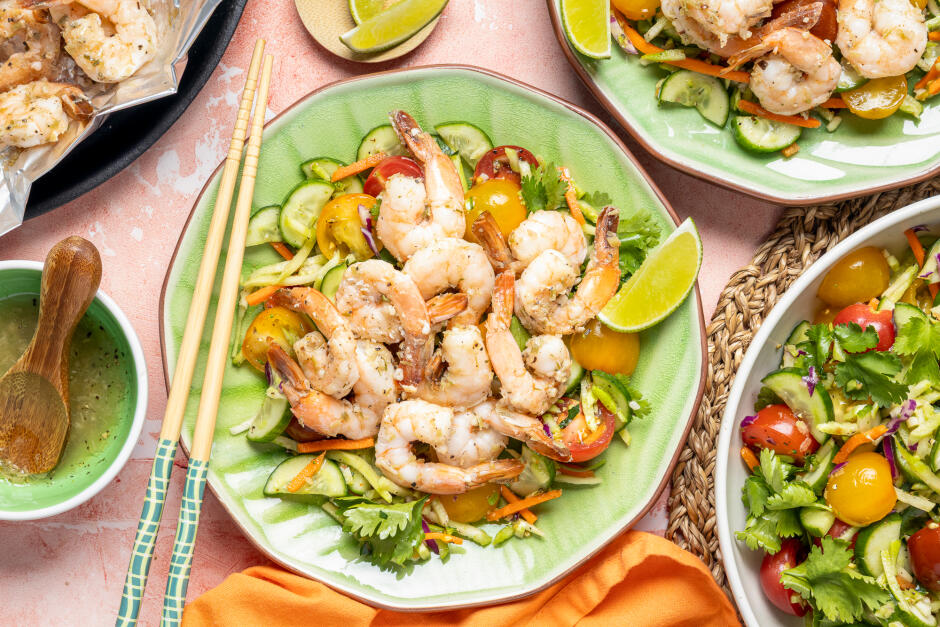 Grilled Lemongrass Shrimp Salad
