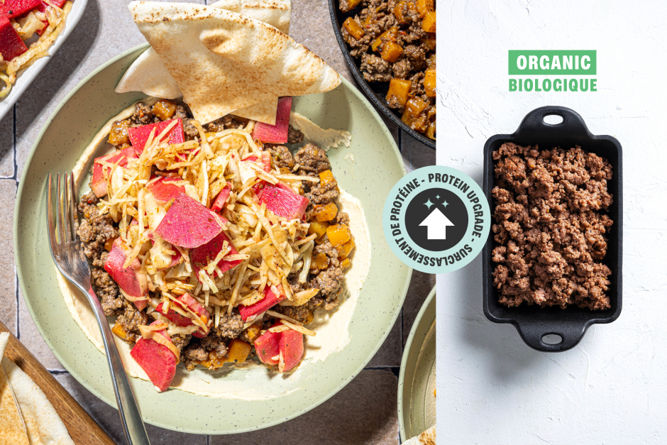 Protein Upgrade | ORGANIC Ground Beef & Squash Hummus Mezze