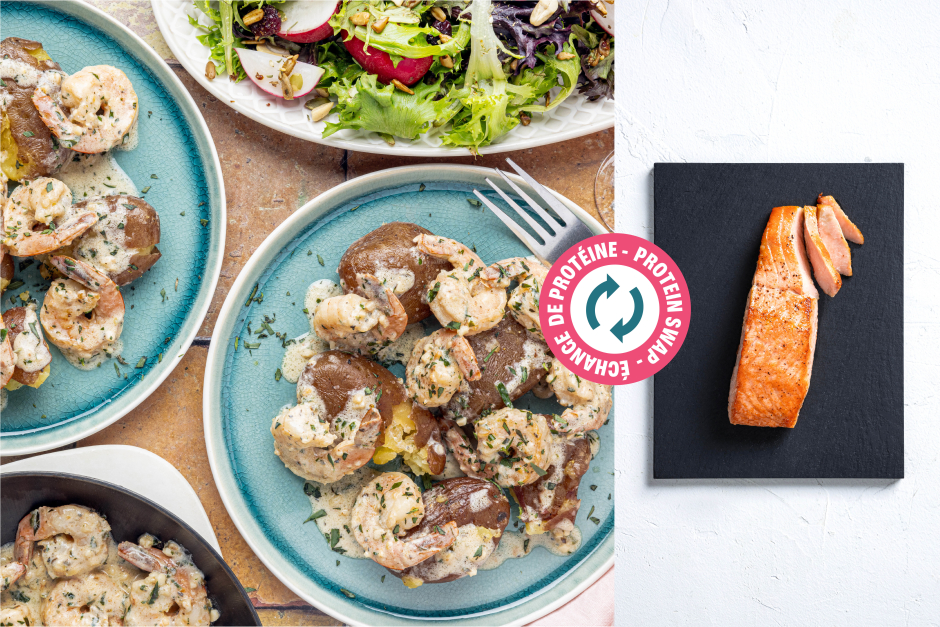 Protein Swap | Creamy Tarragon Salmon with Crushed Potatoes