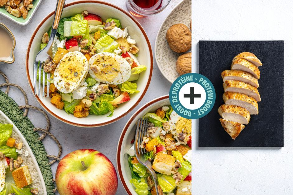 Protein Boost | Crispy Crunchy Roasted Squash Cobb Salad with Chicken