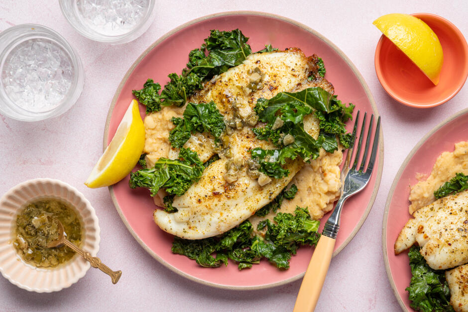Tilapia à la française avec vinaigrette piccata