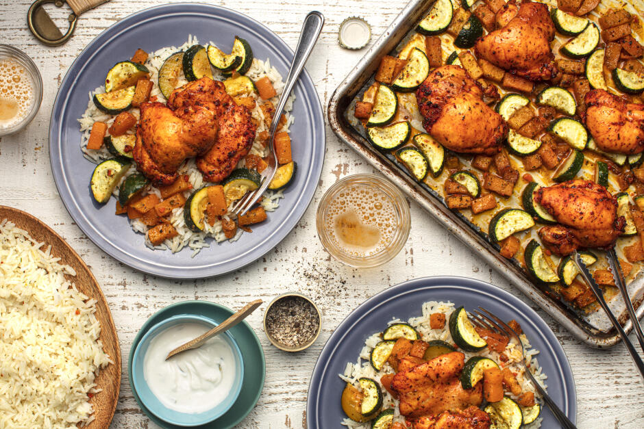 Poulet tandoori piquant sur une plaque