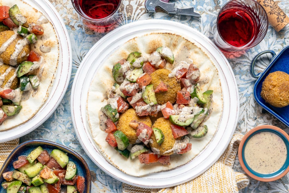 Sheet Pan Falafel Pita Sandwiches