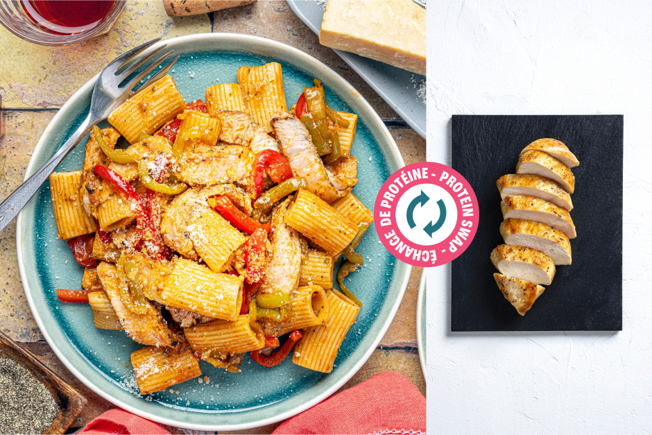 Protein Swap | Sliced Chicken & Peperonata Pasta