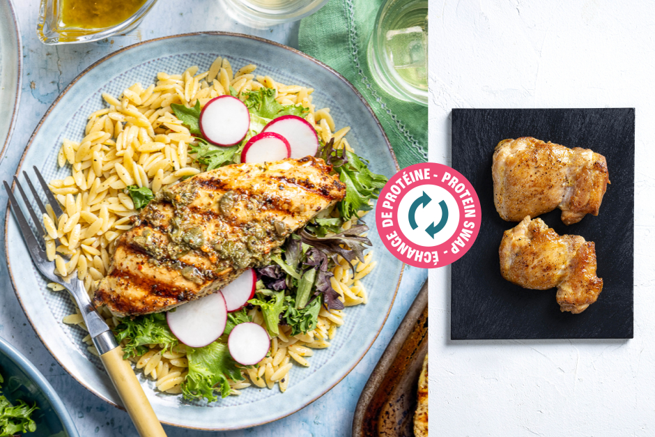 Protein Swap | Grilled Chicken Paillard with Caper-Mustard Vinaigrette