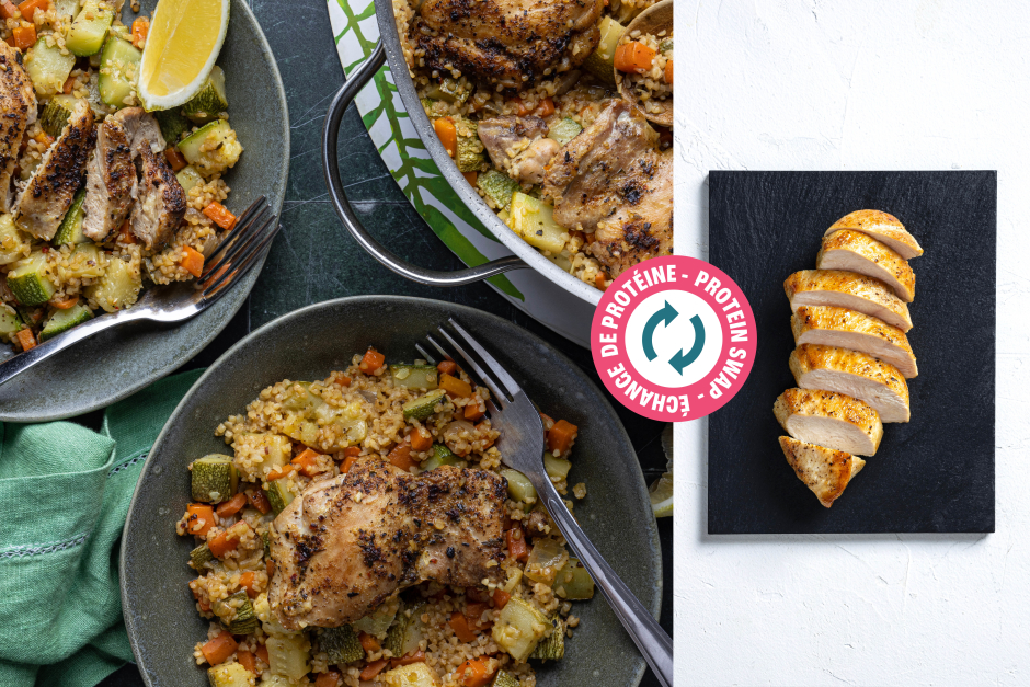 Protein Swap | Carb-Wise: One-Pan Lemony Chicken Breast & Heirloom Zucchini Skillet