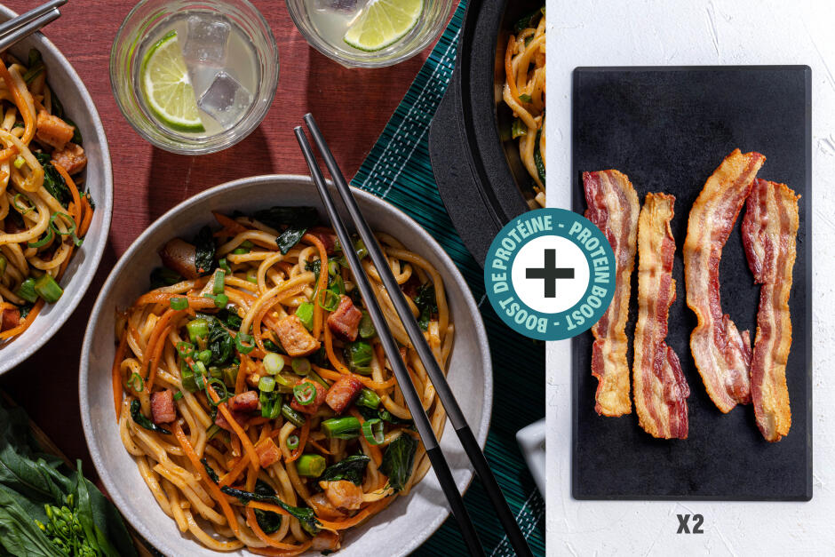 Boost de protéines | Chow mein express au double bacon