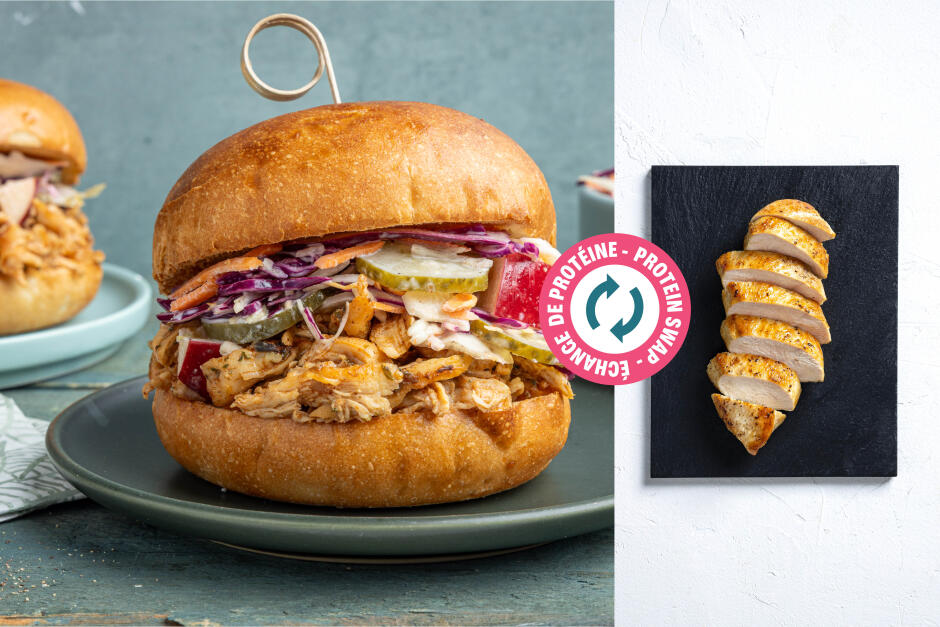 Protein Swap | BBQ Pulled Chicken Breast Sandwich