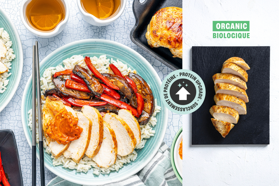 Surclassement de protéine | Poitrines de poulet BIO avec beurre au gochujang piquant
