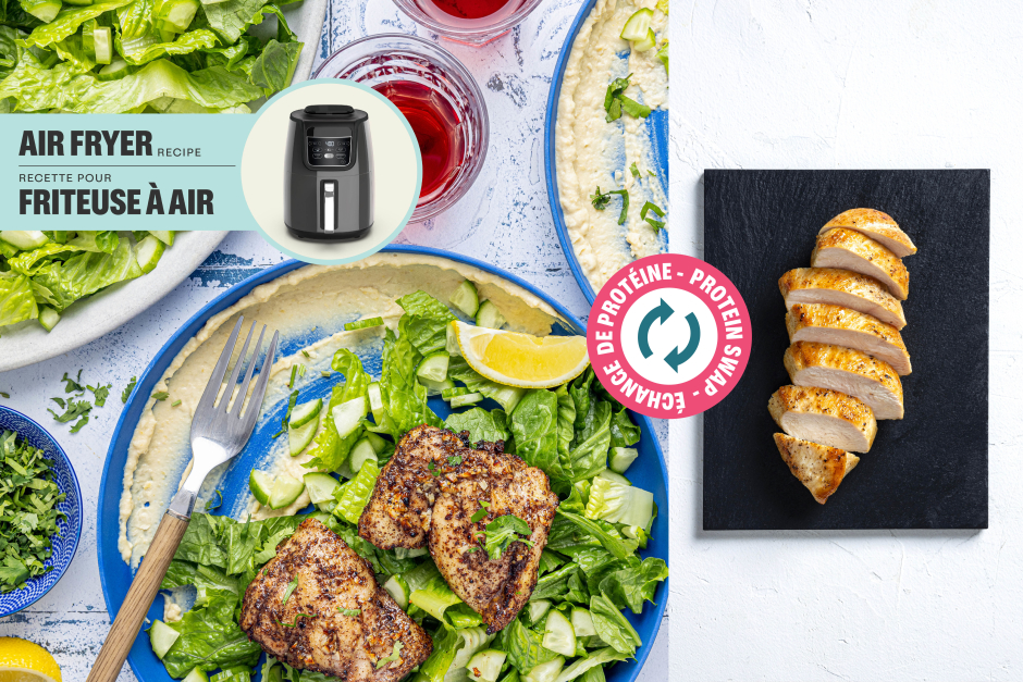 Échange de protéine | Assiette de poitrines de poulet shawarma à la friteuse à air