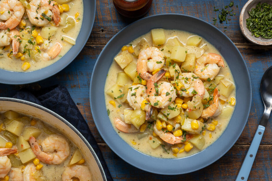 Protein Swap | Hearty Salmon & Corn Chowder