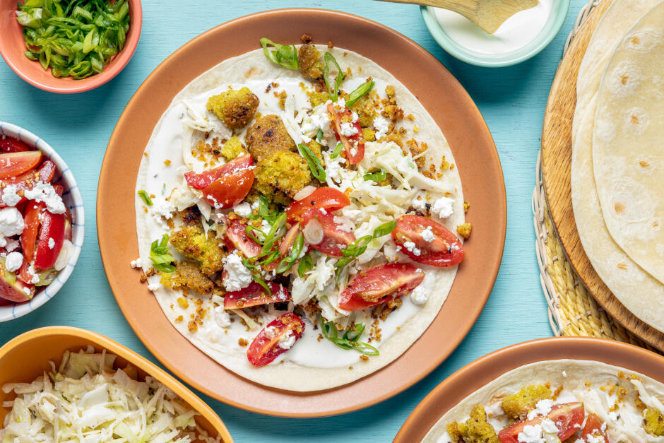 Crispy Crumbed Falafel Tacos
