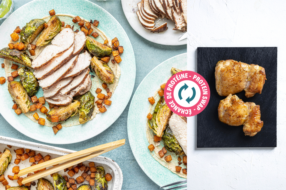 Protein Swap | Dukkah-Spiced Chicken Thighs with Tahini-Labneh Brown Butter