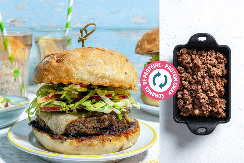 Protein Swap | Ground Beef Smoked Cheddar Cheeseburgers