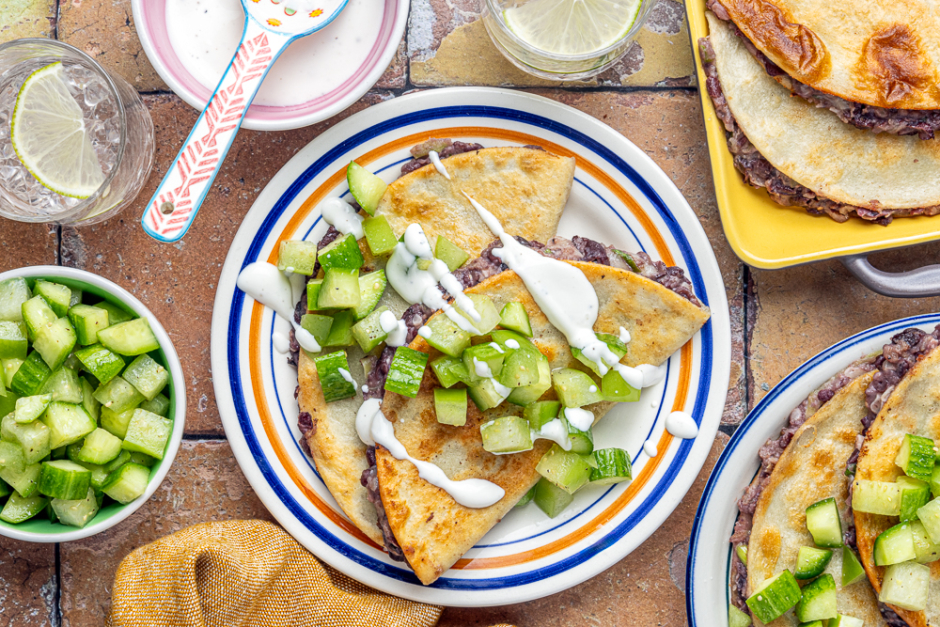 Black Bean & Tomatillo Quesadillas