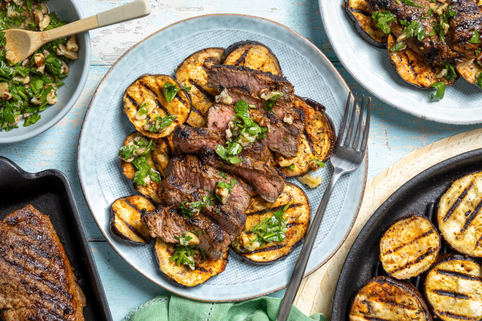 Smoky Steak & Eggplant Grill