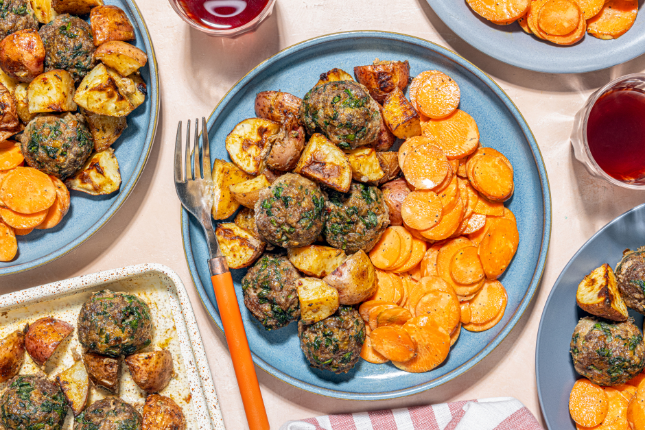 Sheet Pan Sneaky Green Beef Meatballs