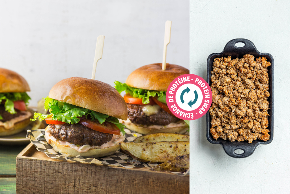 Protein Swap | Swiss Cheese-Stuffed Chorizo Burgers