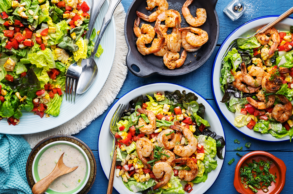 Sain + Sensé: Salade César aux crevettes façon Sud-Ouest