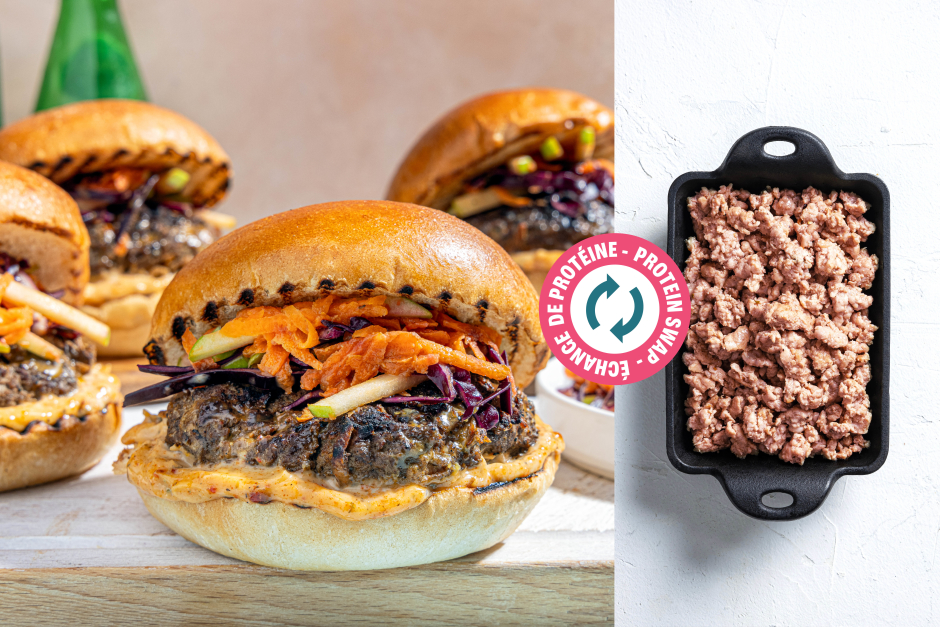 Échange de protéine | Burgers de chair à saucisse et carottes cachées