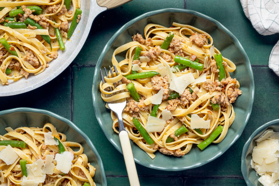 Meaty Pork Sausage Fettuccine