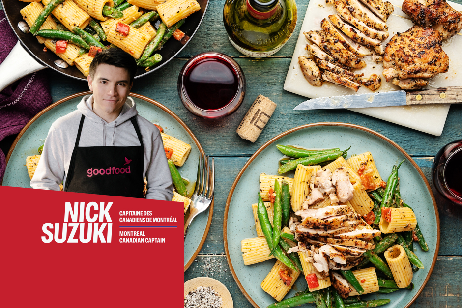 Le choix de Nick | Rigatonis aux cuisses de poulet et pesto de tomates séchées
