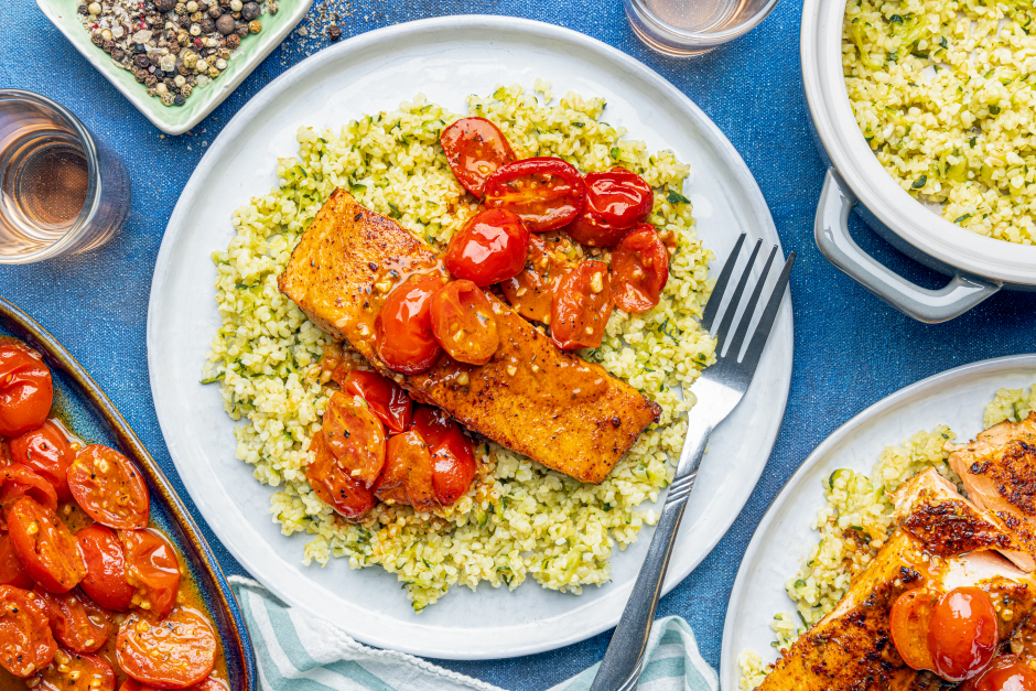 Creole-Spiced Salmon with Buttered Tomatoes