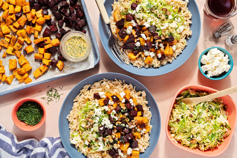 Roasted Sweet Potato & Beet Nourish Bowls