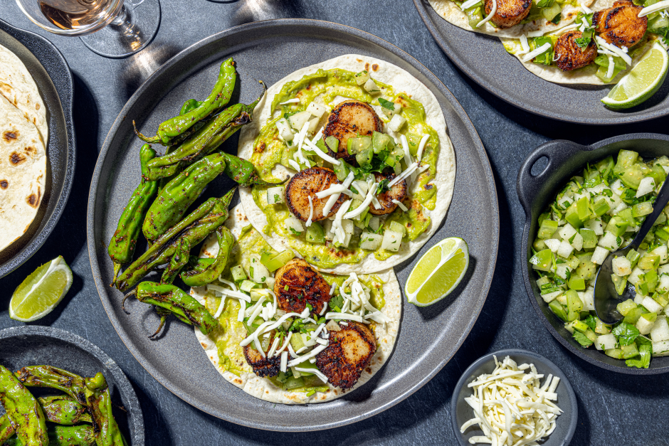 Zesty Scallop Tacos with Tomatillo-Pear Salsa
