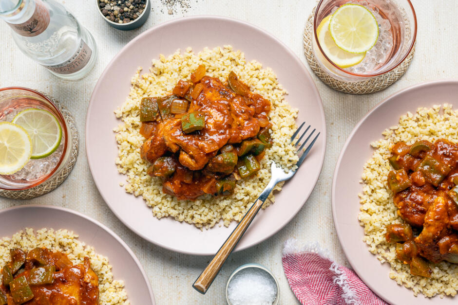 Pisto de poulet et poivrons à l'espagnole