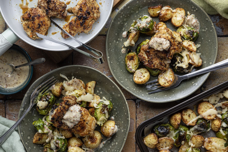 Chicken Thighs & Caramelized Onion Pan Sauce