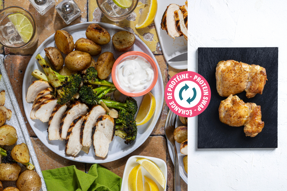 Protein Swap | BBQ Greek Chicken Thighs