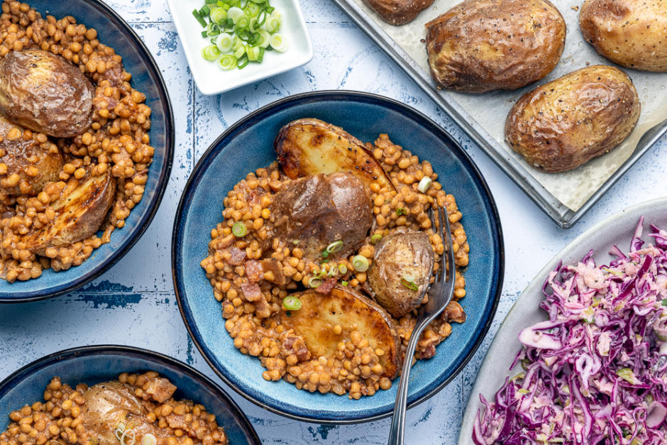 Lentil & Bacon Sloppy Joe-Tatoes