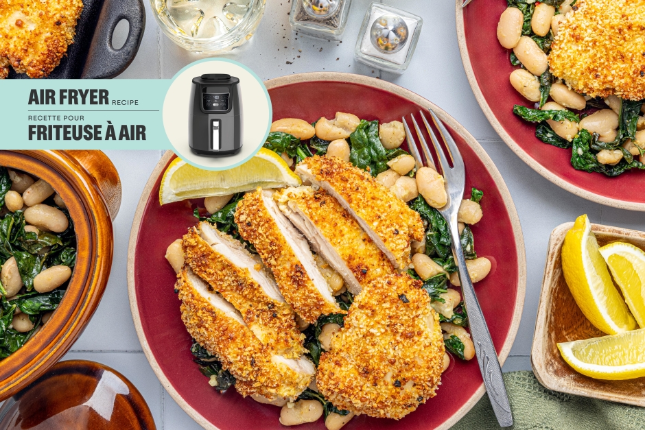 Cuisses de poulet à la milanaise avec grana padano à la friteuse à air