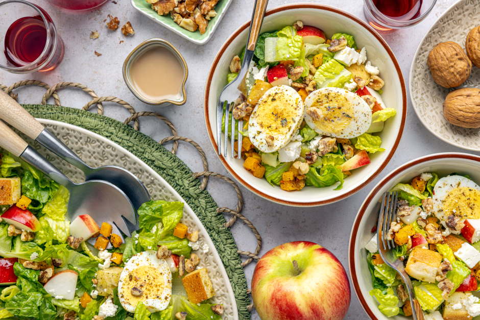 Roasted Squash Cobb Salad with Ciabatta Croutons
