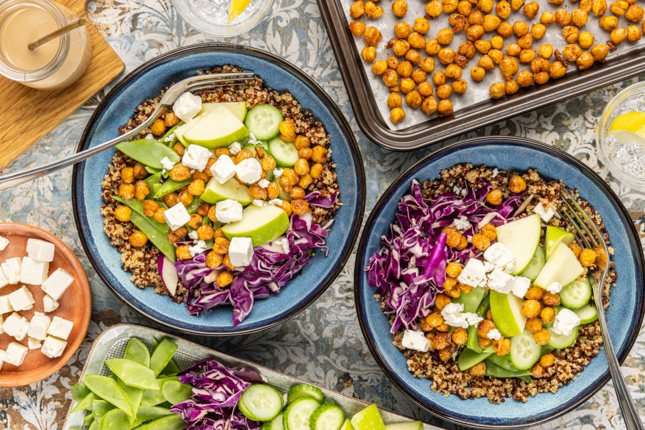 Crispy Roasted Chickpea Quinoa Bowls