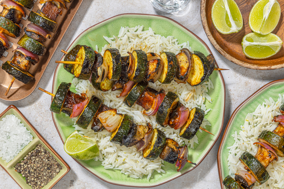 Indian Mango-BBQ Veggie Skewers