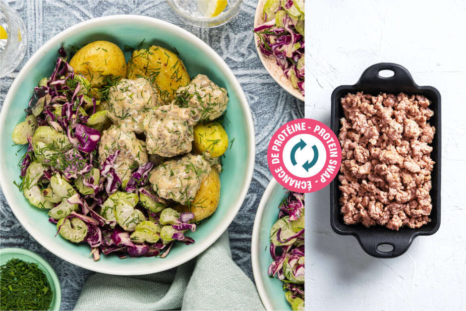 Protein Swap | Creamy Dill Pork Meatballs