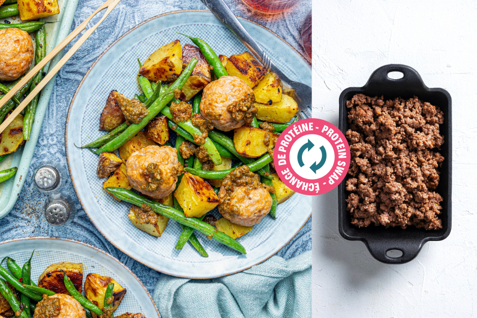 Protein Swap | Beef Meatball & Veggie Traybake