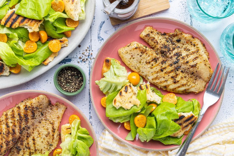 Ground Cherry Fattoush Salad with Tilapia